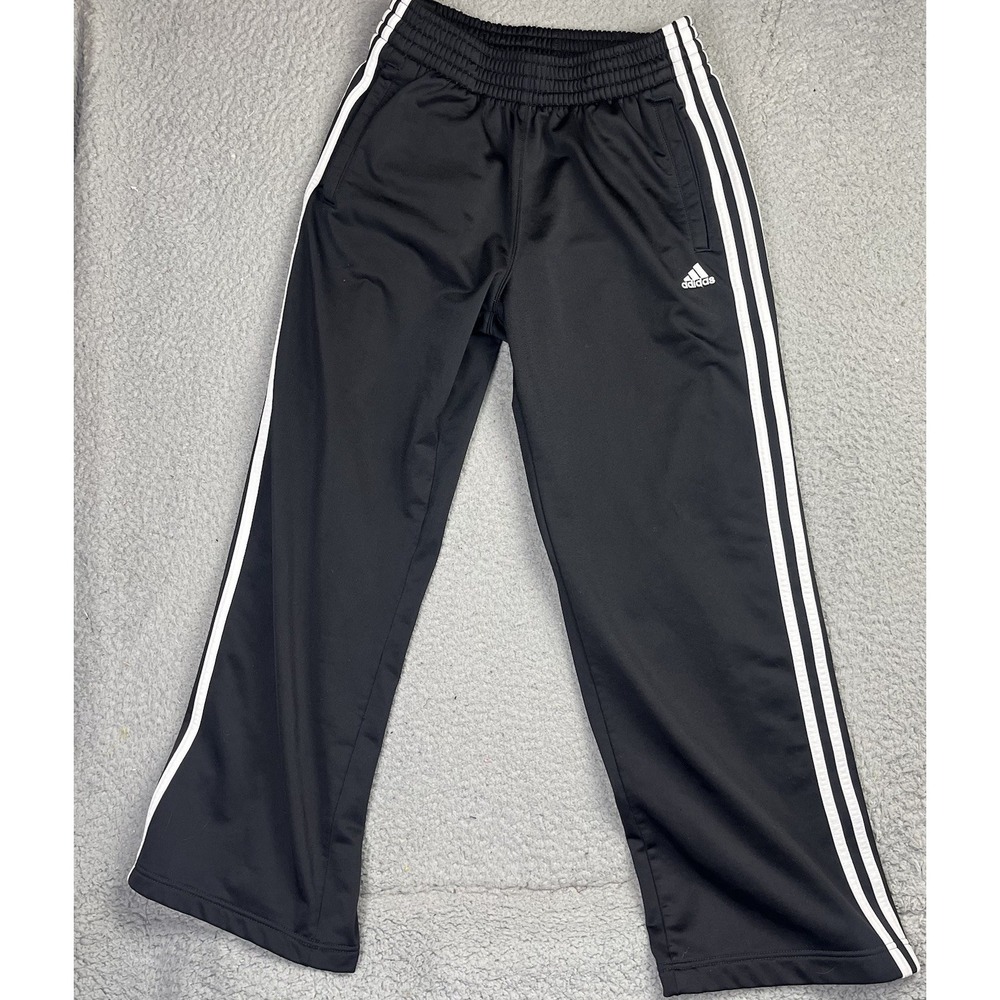 Adidas Pants Mens‎ S Black Snap Button Tearaway Track 3 Stripe Athletic Jogger